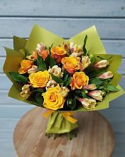 Букет цветов из:  Альстромерии и Розы в Просянке
