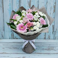 Букет цветов из:  Герберы, Альстромерии и Хризантемы в Просянке