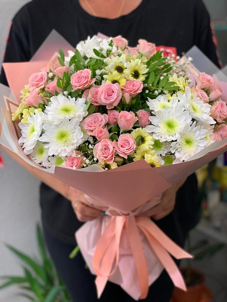 Букет цветов из: Розы и Хризантемы в Просянке