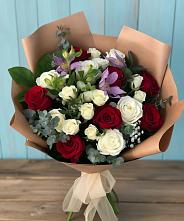 Букет цветов из:  Розы и Альстромерии в Просянке