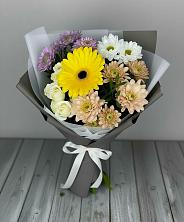 Букет цветов из:  Розы, Герберы и Хризантемы в Просянке