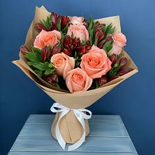 Букет цветов из:  Розы и Альстромерии в Просянке