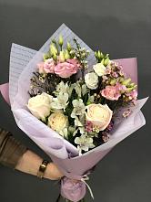 Букет цветов из:  Альстромерии, Розы и Лизиантусы #REPLACE_PRED# Просянке