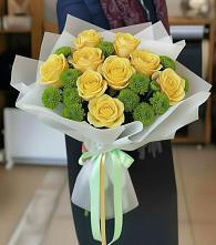 Букет цветов из:  Хризантемы и Розы #REPLACE_PRED# Просянке