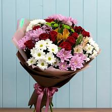 Букет цветов из:  Розы, Хризантемы и Альстромерии в Просянке