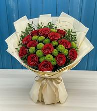 Букет цветов из:  Розы и Хризантемы в Просянке