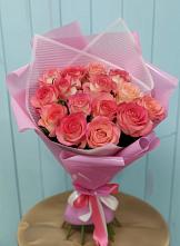 Букет 15 Розовых роз Равель в Просянке