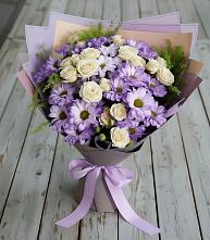 Букет цветов из:  Хризантемы и Розы в Просянке