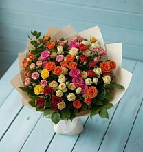 Букет Микс из разноцветных кустовых роз #REPLACE_PRED# Просянке